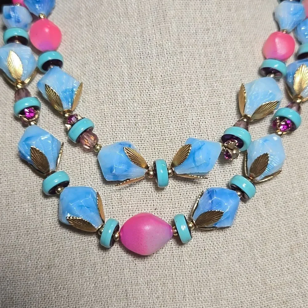 Deauville Double-Strand Beaded Choker rare find Vintage!!!